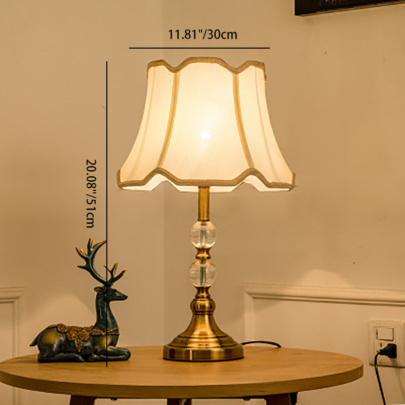Round Trapezoidal Iron Crystal Table Lamp