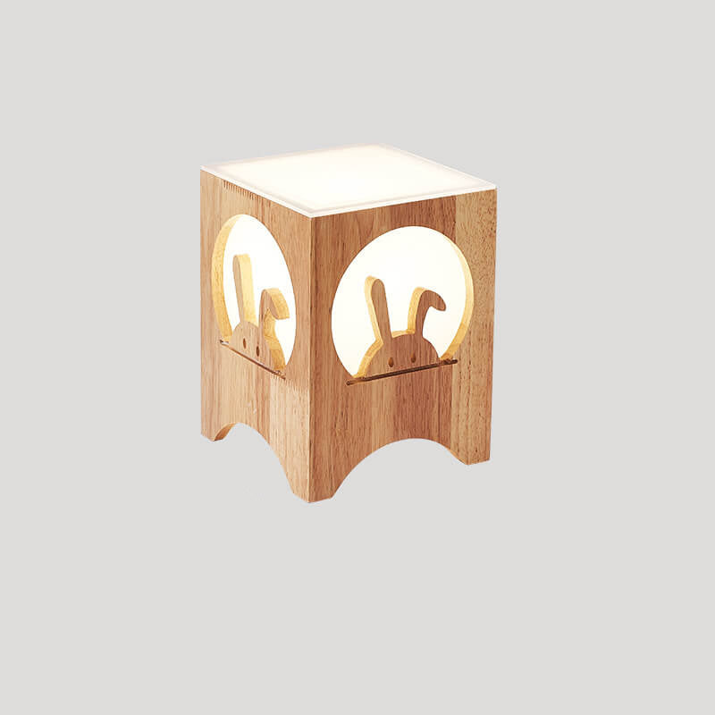Harajuku Solid Wood Hollow Table Lamp