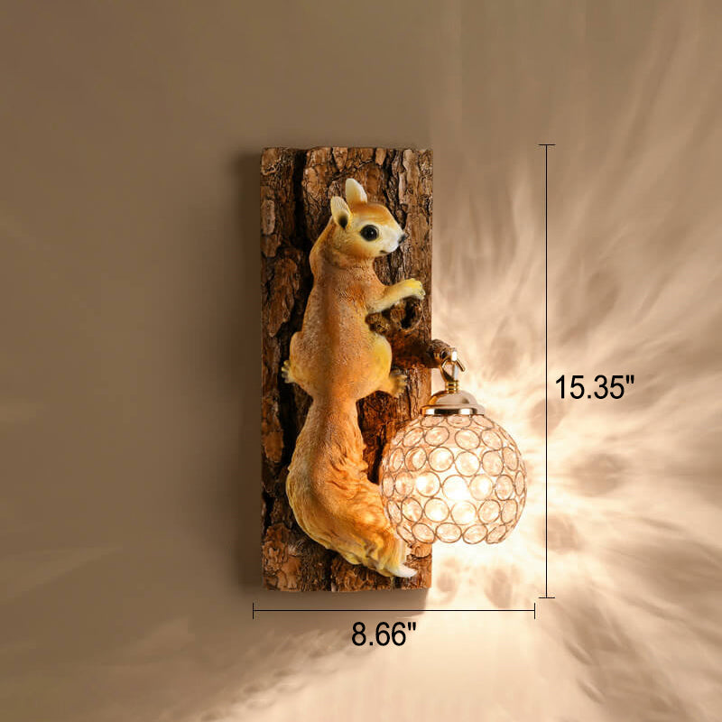 Squirrel Nut Resin Wall Lamp