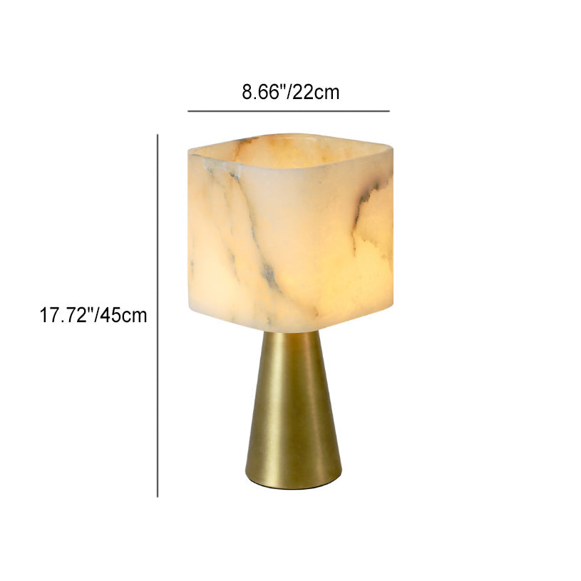Round Square Tapered Metal Table Lamp