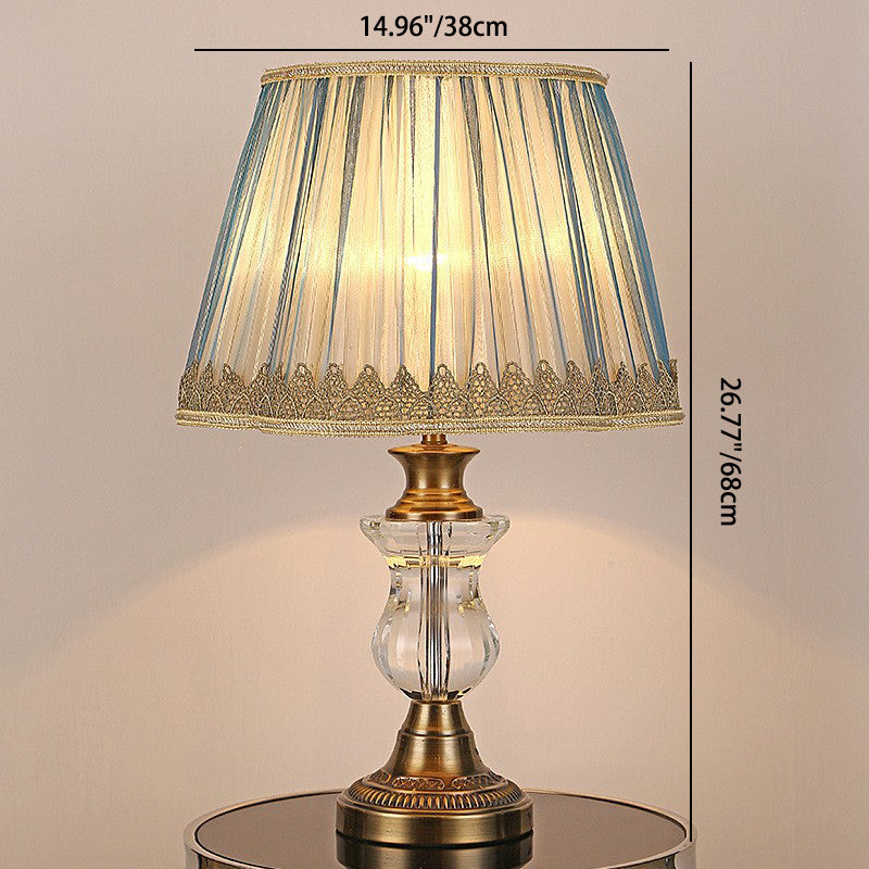 Cylinder Hardware Crystal Fabric Table Lamp