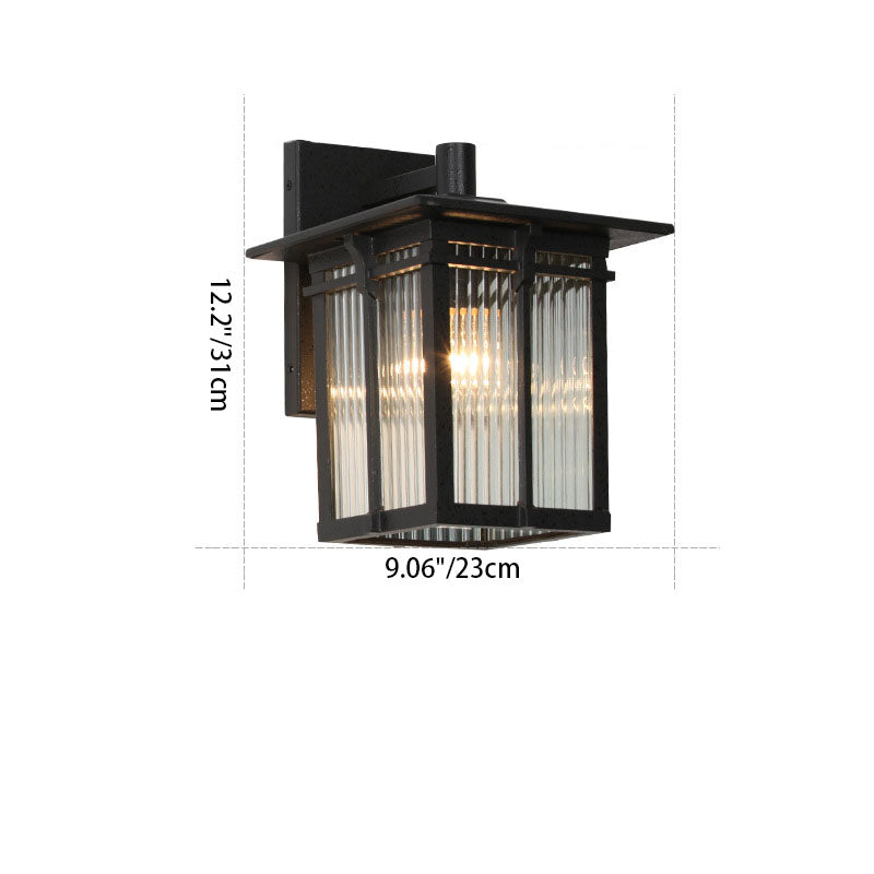 Aluminum Rectangular Frame Ribbed Outdoor Light