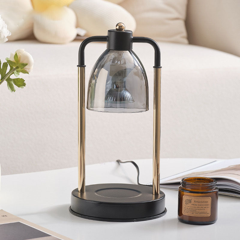 Iron Glass Conic Rectangular Table Lamp