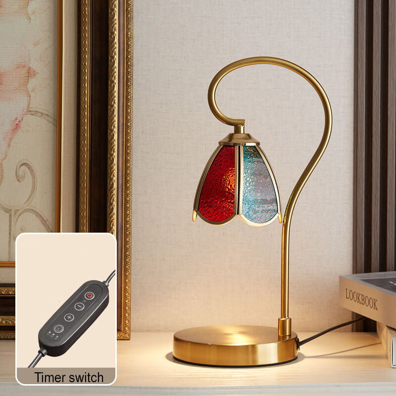 Stained Glass Flower Lampshade Table Lamp