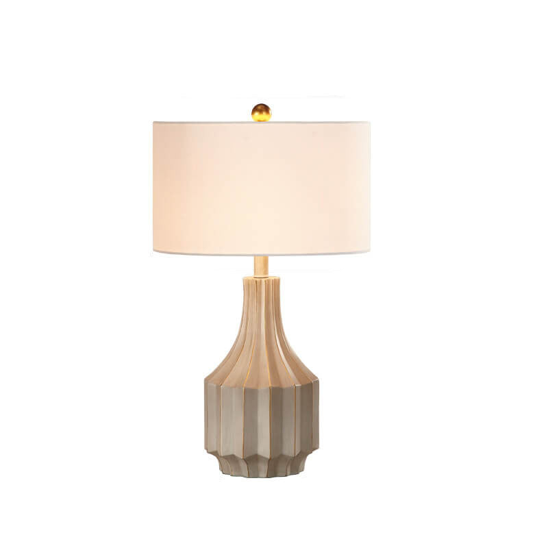 Solid Color Resin Fabric Table Lamp