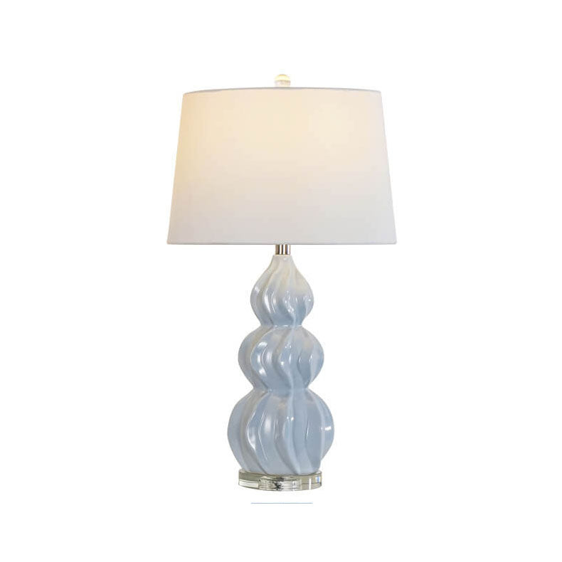 Striped Gourd Ceramic Fabric Table Lamp