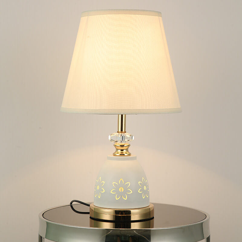 Solid Color Hardware Fabric Table Lamp