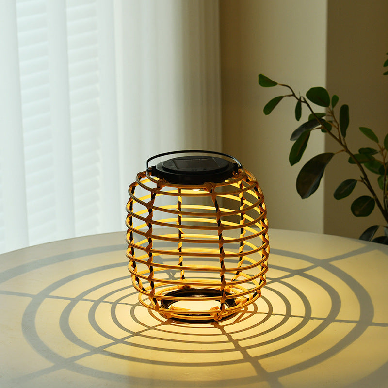 Rattan Weaving Cylinder Garden Outdoor Light
