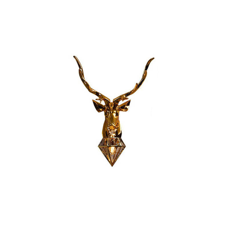 Plating Geometric Deer Head Wall Lamp