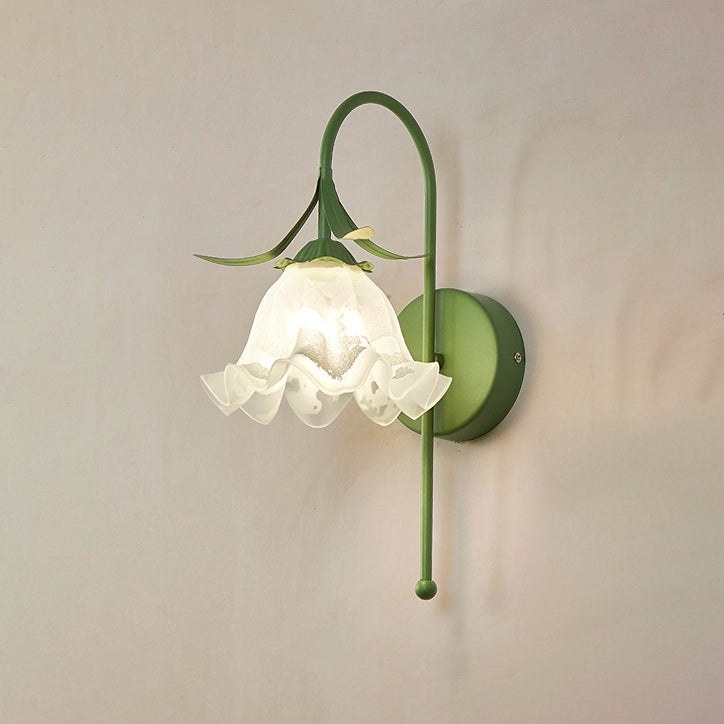 Floral Pumpkin Cream Glass Wall Lamp