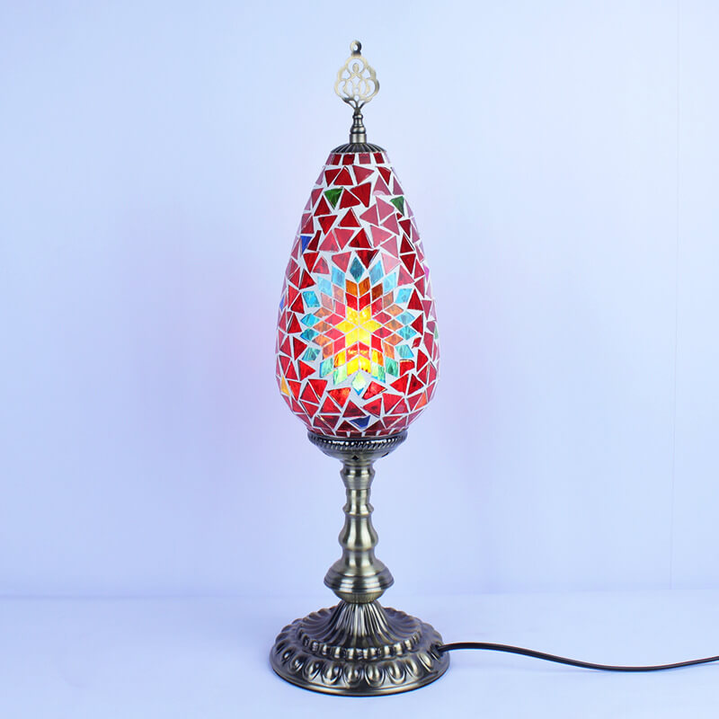 Bohemian Stained Glass Oval Table Lamp