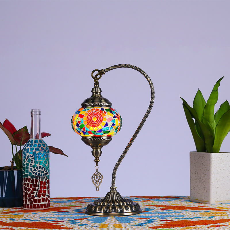 Iron Glass Table Lamp