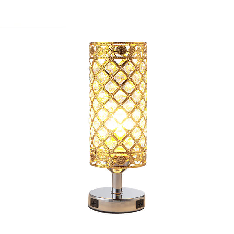 Iron Cylinder Touch Charging Table Lamp
