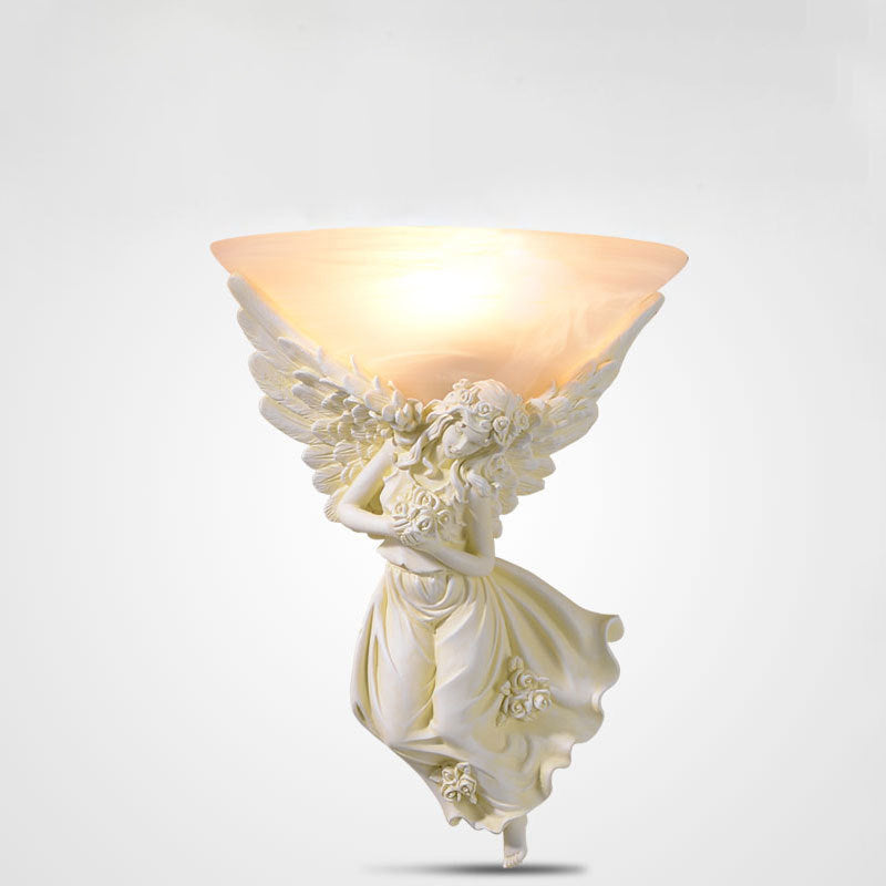 Resin Angel Wing Glass Wall Lamp