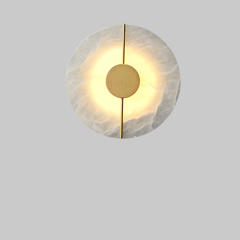 Copper Marble Round Elliptical Wall Lamp