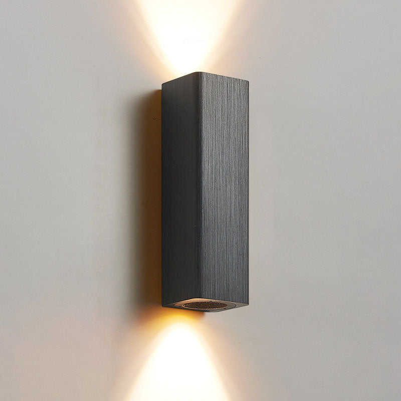 Brushed Aluminum Rectangular Column Wall Lamp