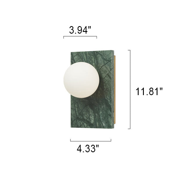 Marble Square Glass Ball Wall Lamp