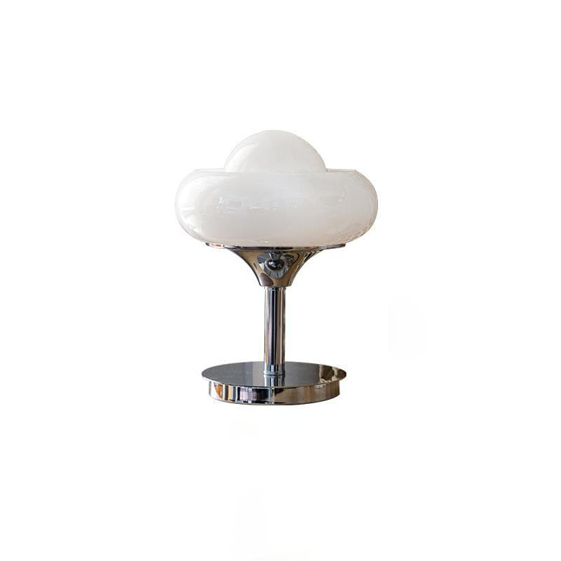 Silver Finish Frame Custard Table Lamp