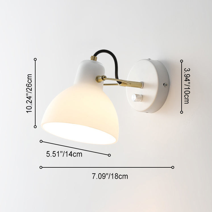 Iron Glass Dome Hemispheroid Wall Lamp