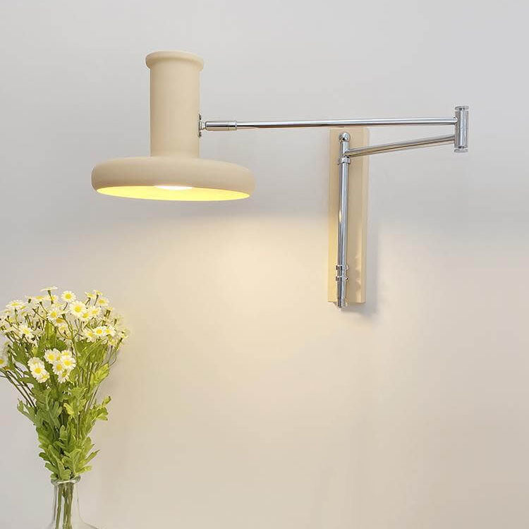 Beige Swing Arm Wall Lamp