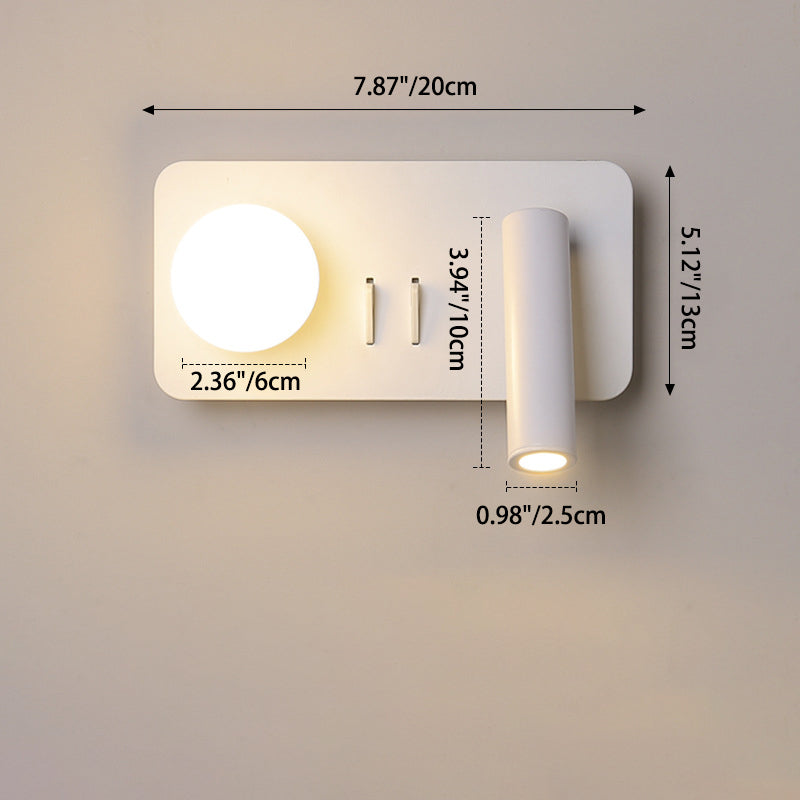 Round/Square Acrylic Iron Reading Wall Lamp