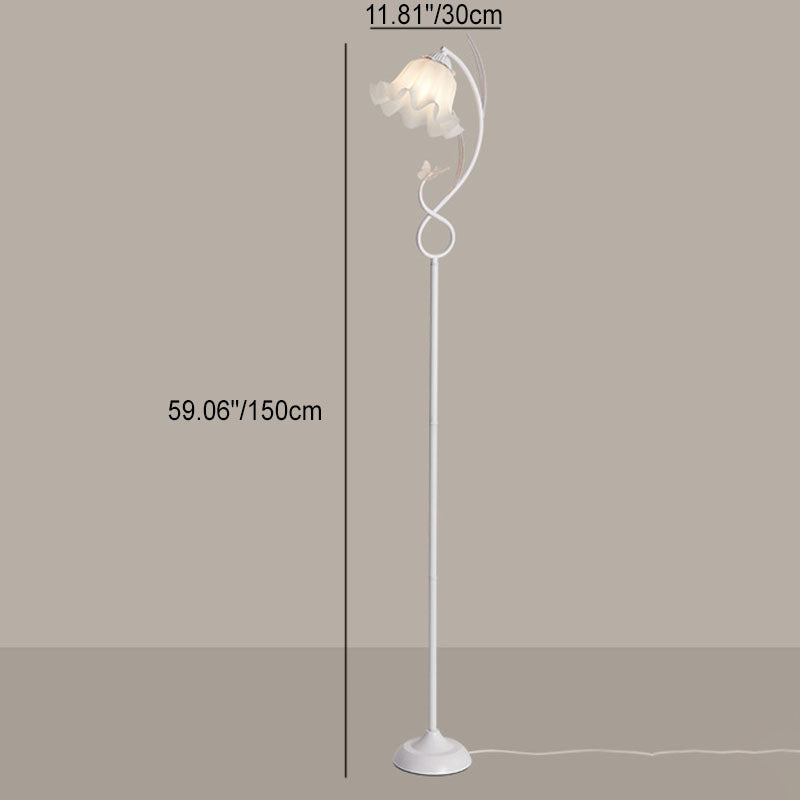 Wrought Iron Acrylic Flower Floor Lamp