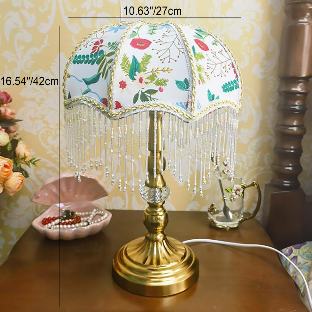 Round Tassel Umbrella Metal Table Lamp