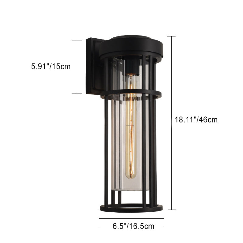 Aluminum Glass Cylinder Garden Outdoor Light
