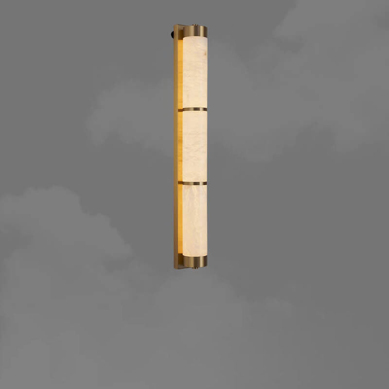 Full Copper Marble Column Wall Lamp