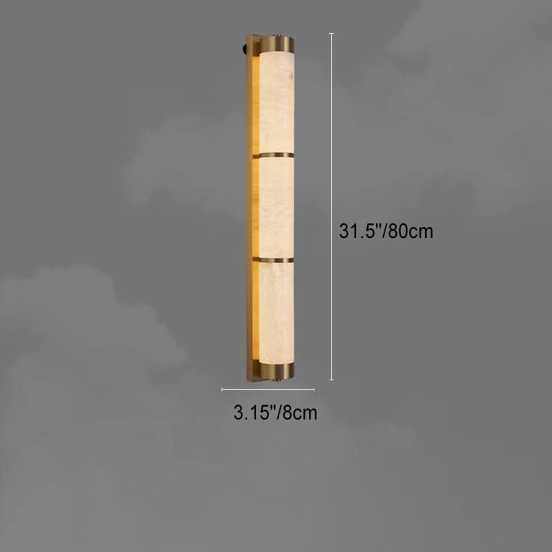 Full Copper Marble Column Wall Lamp