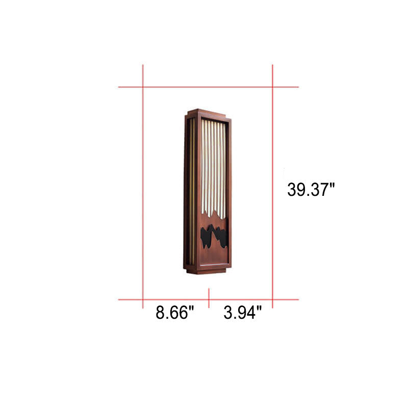Rectangular Faux Marble Stainless Outdoor Light