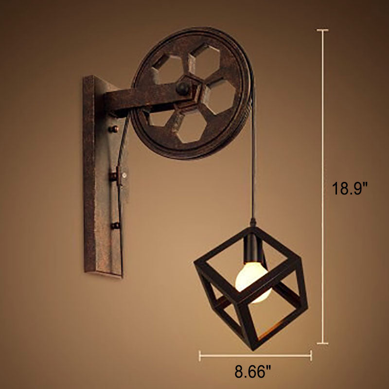 Pulley Iron Wall Lamp