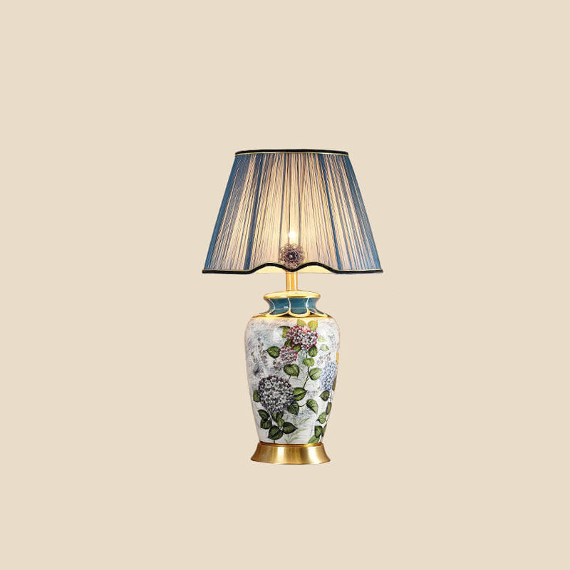 Painted Fabric Ceramic Table Lamp