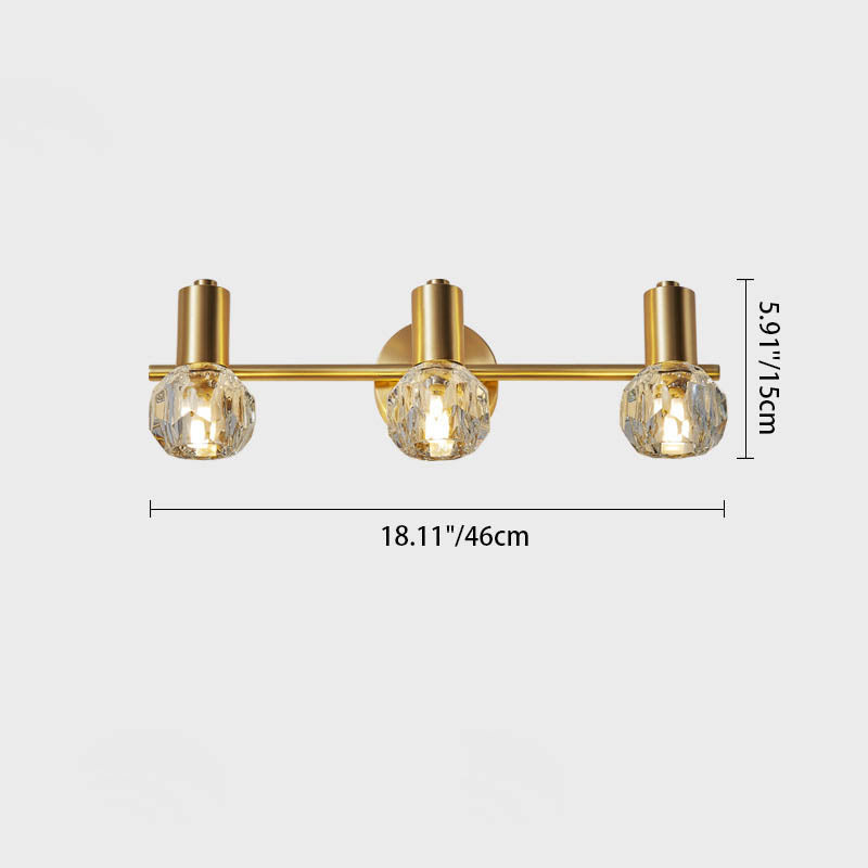 Cylinder Diamond All Brass 2-Light Wall Lamp