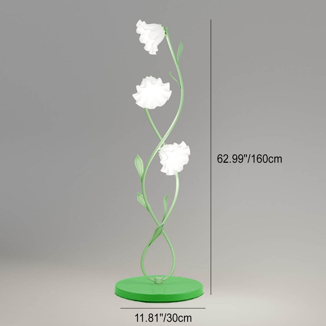 Flower Glass Hardware 2-Light Floor Lamp