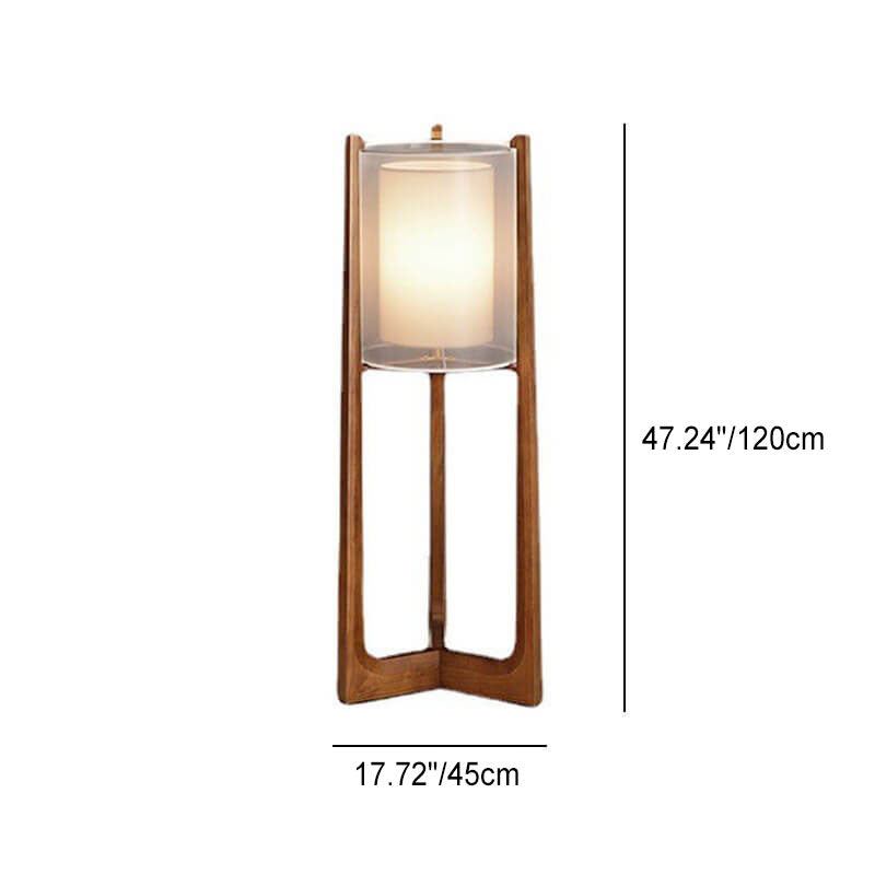 Japanese Minimalist Solid Wood Floor Lamp