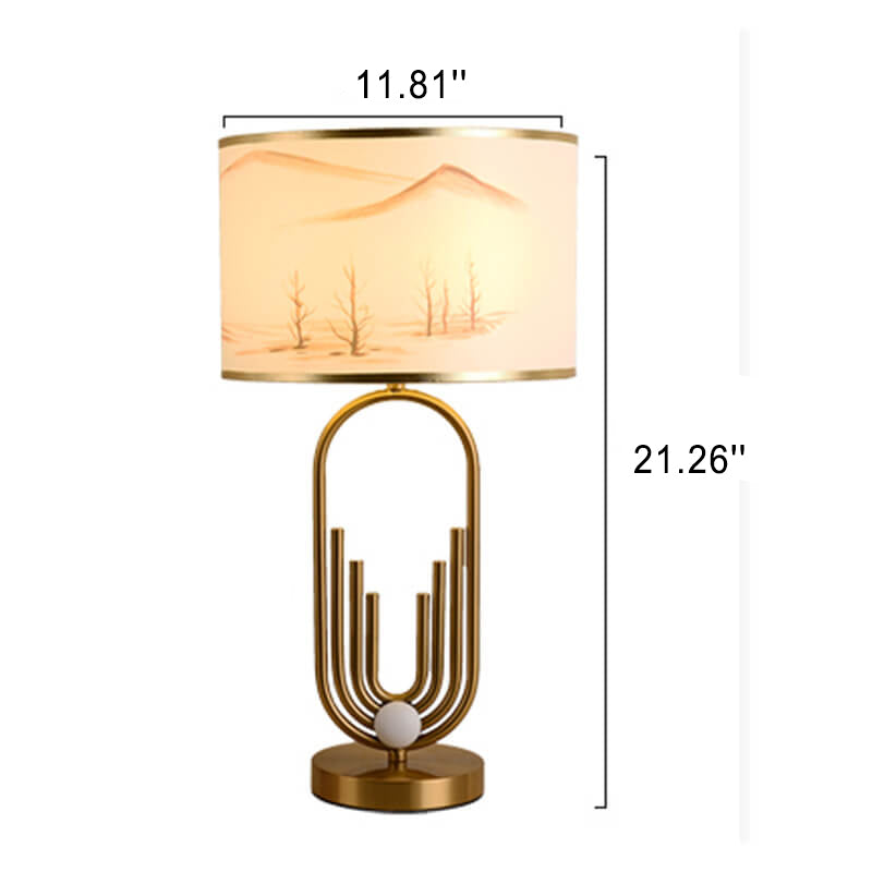 Fabric Metal Ring Table Lamp