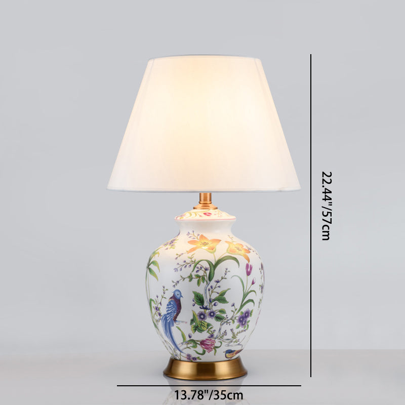 Oval Round Flower Bird Table Lamp