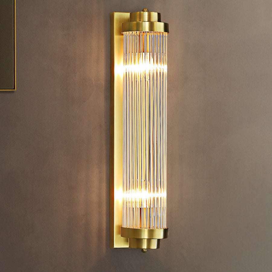 Iron Glass Cylinder Living 2-Light Wall Lamp
