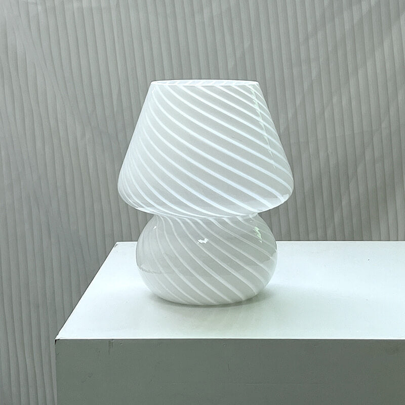 Striped Mushroom Glass Table Lamp