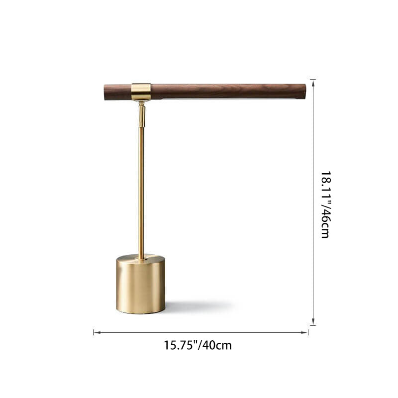 Wood Grain Cylindrical Strip Table Lamp