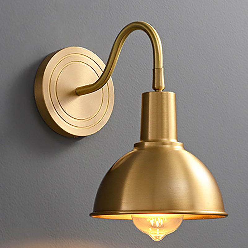 Full Copper Semicircle Living Wall Lamp