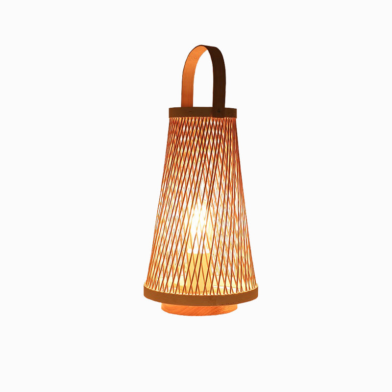 Bamboo Weaving Lantern Portable Table Lamp