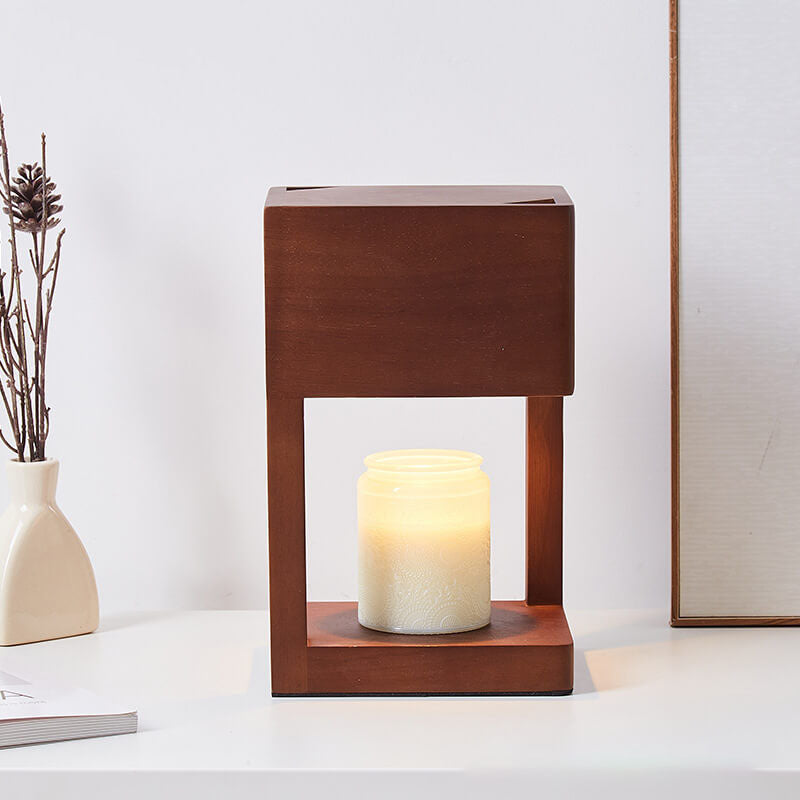 Log Square Geometry Melting 2-Light Table Lamp