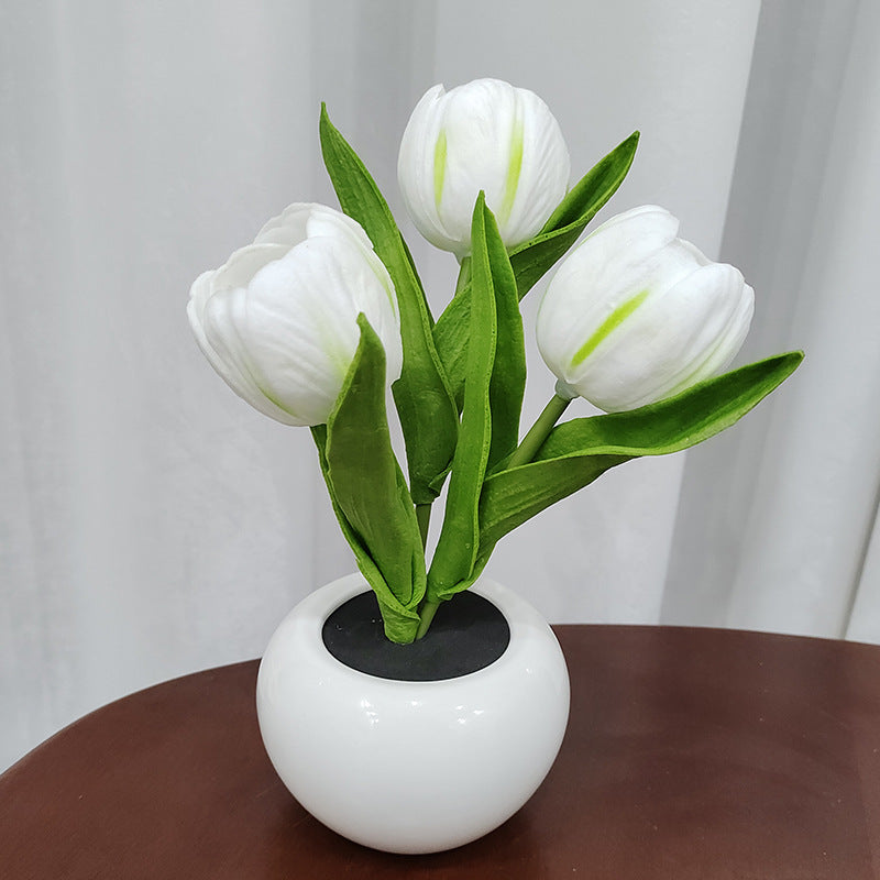 Tulip Simulation Bouquet Ceramic Table Lamp
