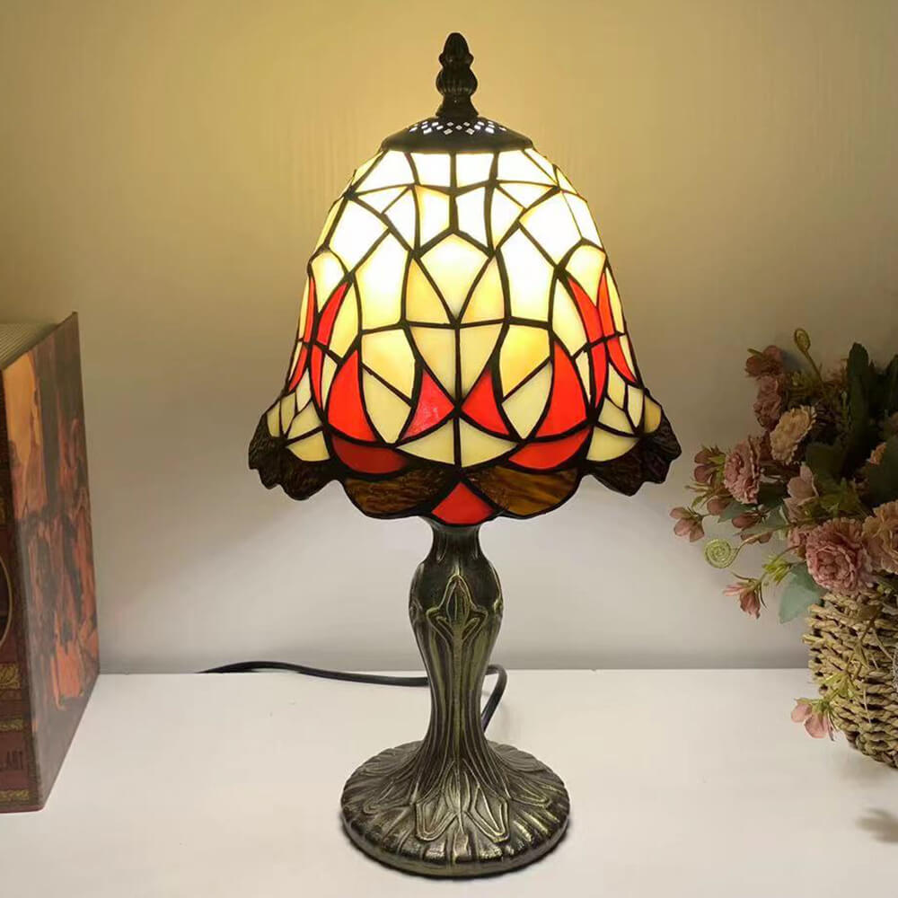 Flower Cup Alloy Stained Table Lamp