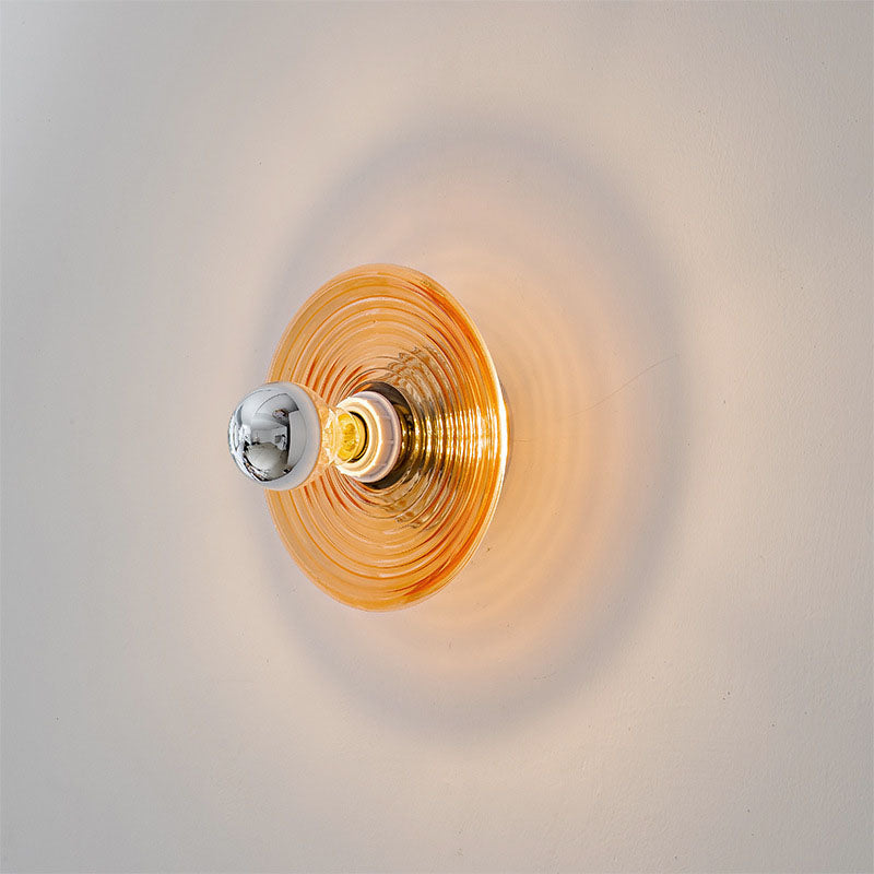 Wave Pattern Round Glass Wall Lamp