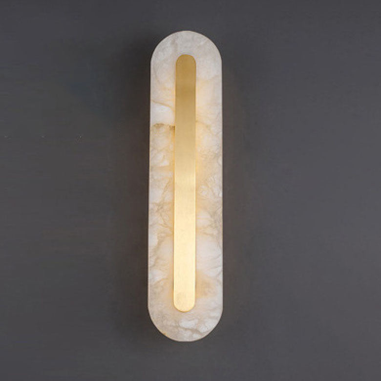 Brass Marble Oval Square Wall Lamp