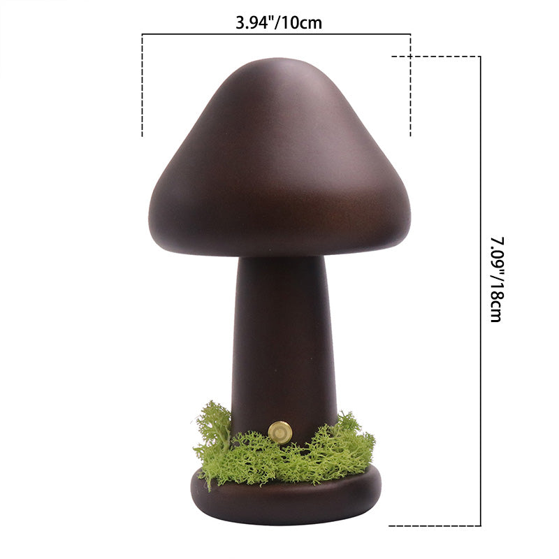 Mushroom Round Beech Wood Table Lamp