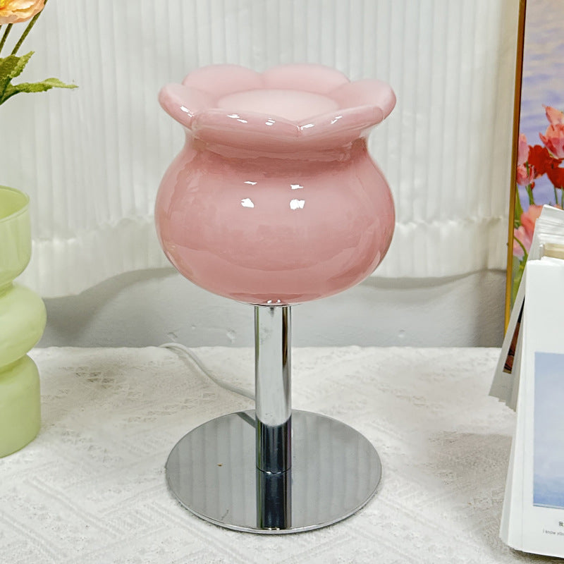 Iron Glass Tulip Flower Table Lamp